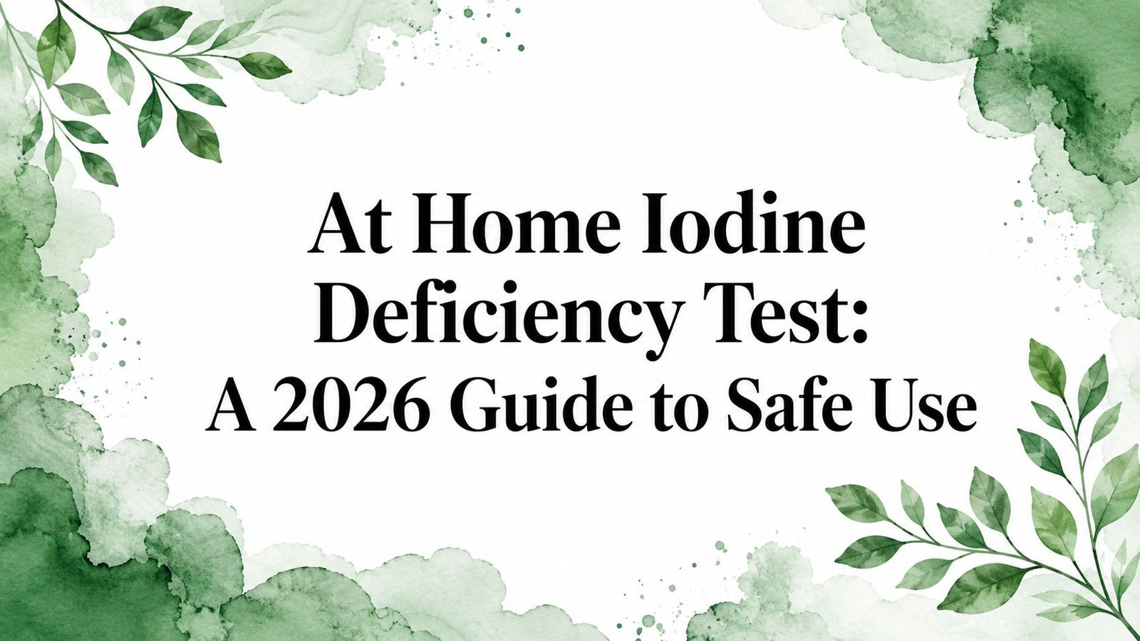 At Home Iodine Deficiency Test: A 2026 Guide to Safe Use