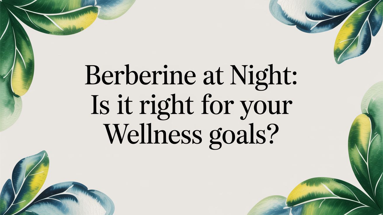 Berberine at Night: Is It Right for Your Wellness Goals?