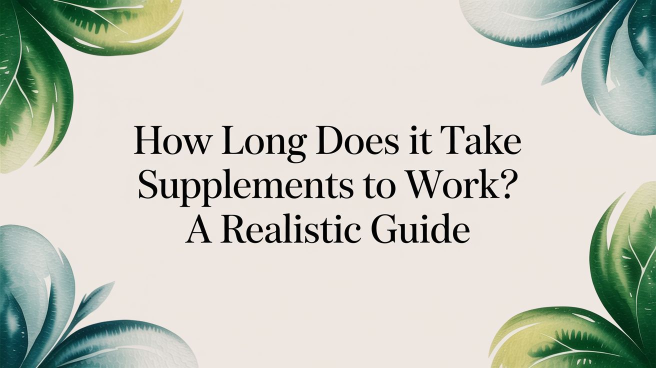 How Long Does It Take Supplements to Work? A Realistic Guide