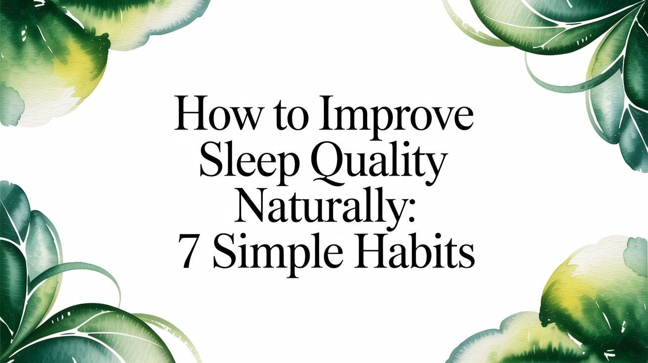 How to Improve Sleep Quality Naturally: 7 Simple Habits