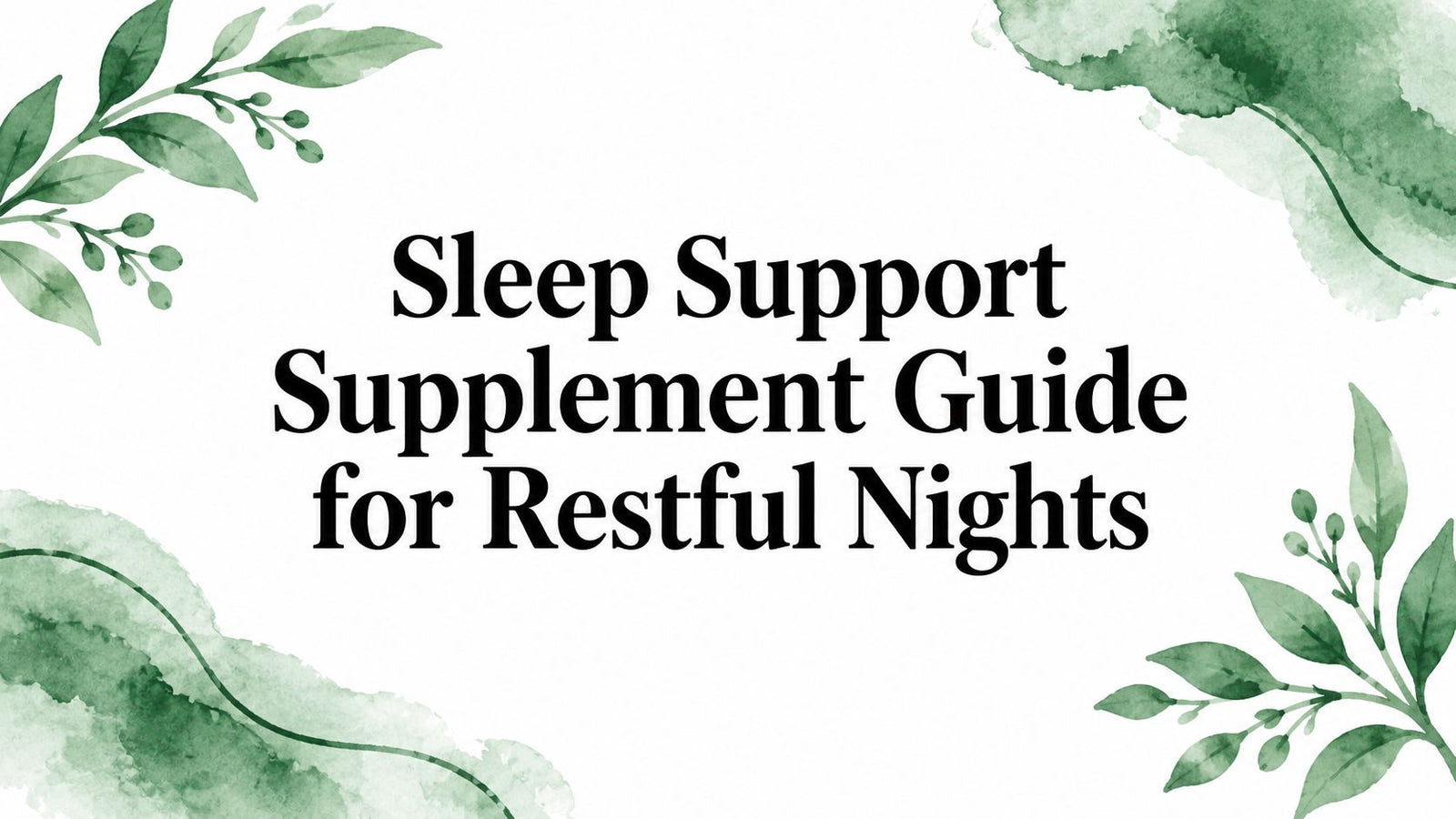 Sleep Support Supplement Guide for Restful Nights