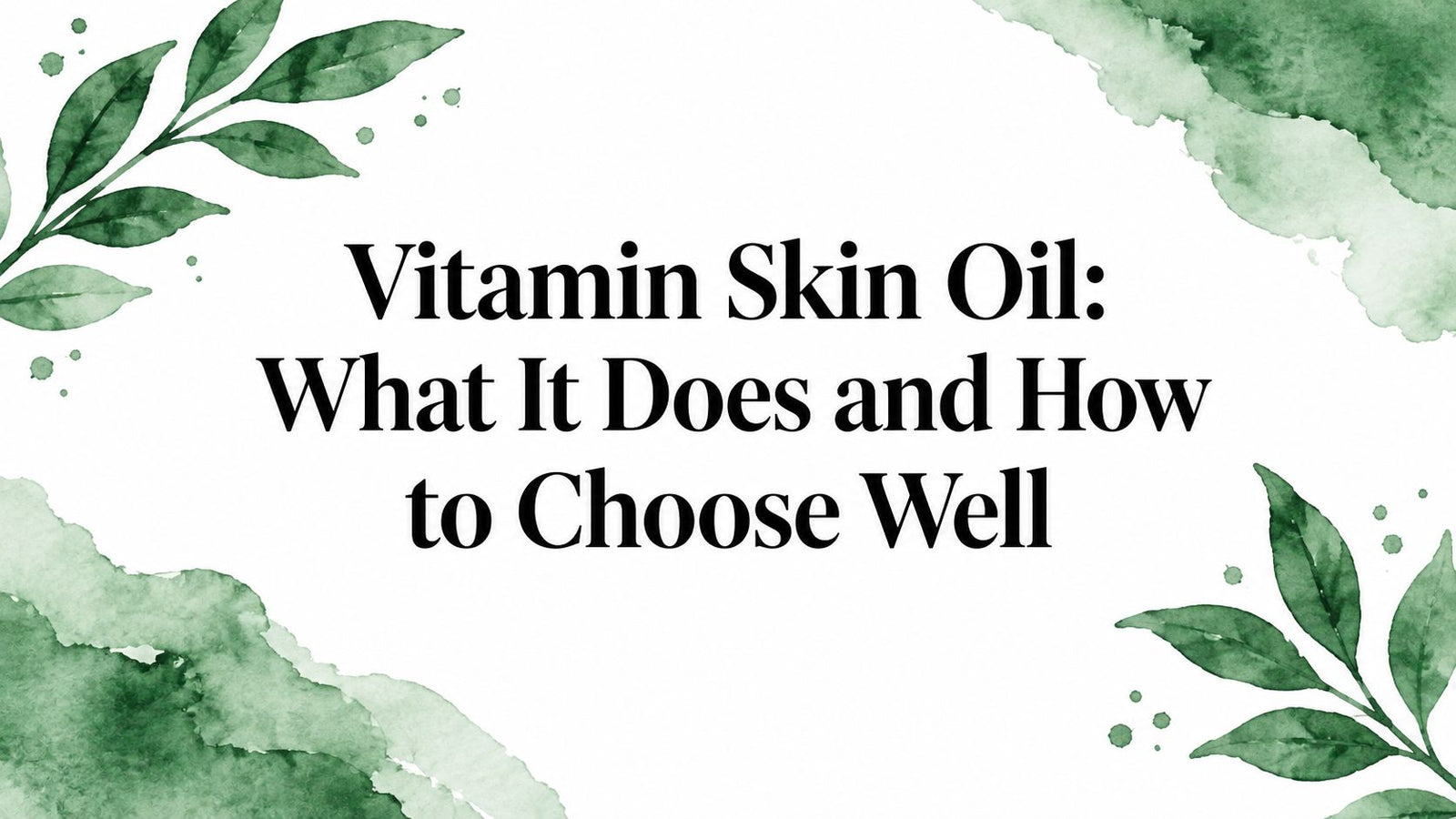 Vitamin Skin Oil: What It Does and How to Choose Well