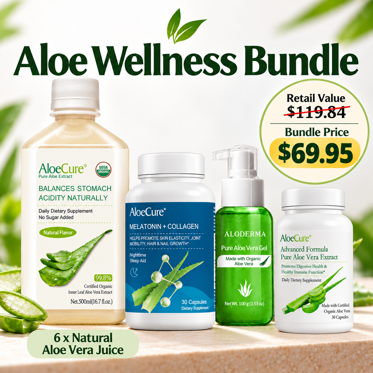 Aloe Wellness Bundle - Immune, Digestion and Sleep Support