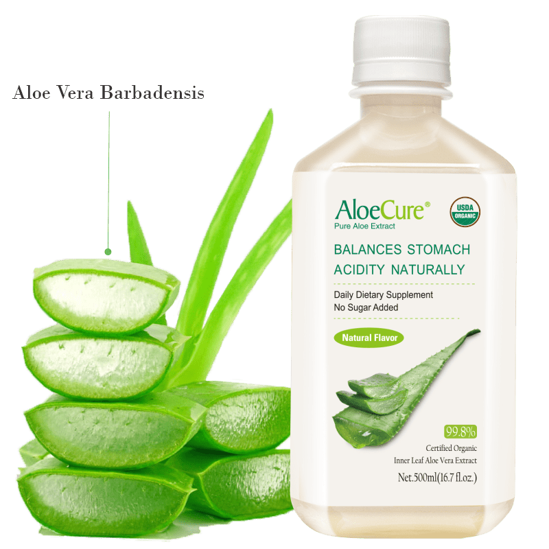 Pure Aloe Vera Juice Natural Flavor - USDA Certified Organic - AloeCure